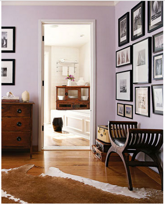 gallery on lavender wall